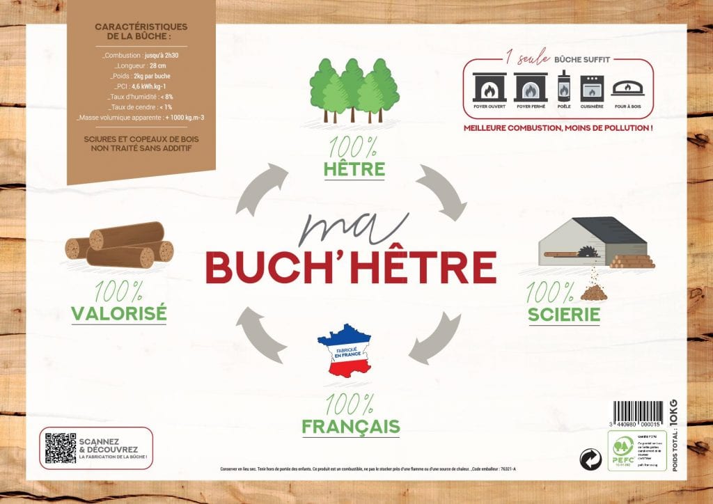 Buches ronde - Bûches de bois densifié